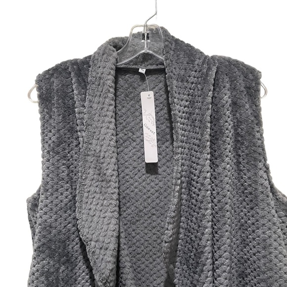 Gaovot Textured Open Sleeveless Vest Grey Women’s Size XL New - Picture 4 of 8